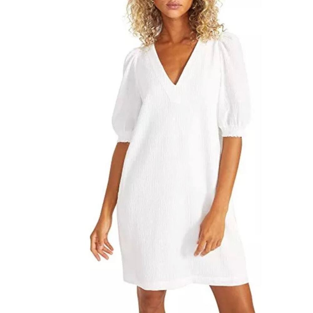 Steve Madden Fields of Gold Textured Stripe Gauze Shift Dress Size Large